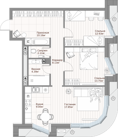 Квартира 79,6 м², 2-комнатная - изображение 1