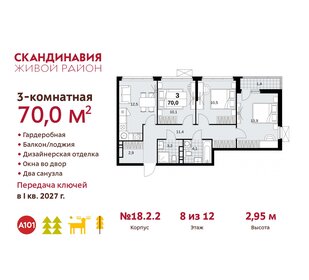 71,7 м², 3-комнатная квартира 19 200 000 ₽ - изображение 99