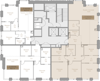 Квартира 146,5 м², 3-комнатная - изображение 2
