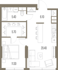 49,5 м², 1-комнатная квартира 24 873 750 ₽ - изображение 62