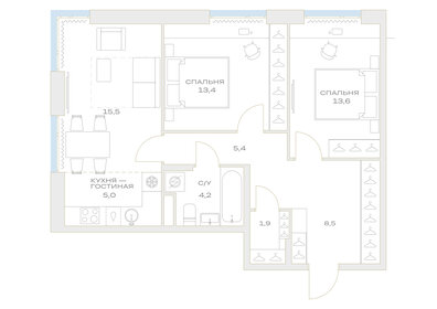 65 м², 3-комнатная квартира 9 390 000 ₽ - изображение 2