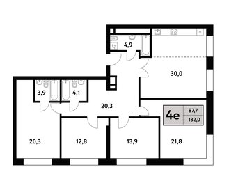 Квартира 132 м², 5-комнатная - изображение 1