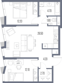 56,7 м², 2-комнатная квартира 11 800 000 ₽ - изображение 53