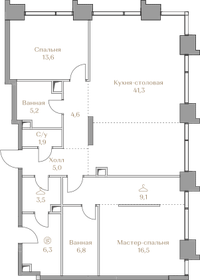 101,8 м², 2-комнатная квартира 127 175 000 ₽ - изображение 93