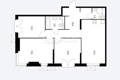 Квартира 86,9 м², 3-комнатная - изображение 1