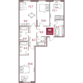 110,9 м², 3-комнатная квартира 69 900 000 ₽ - изображение 129