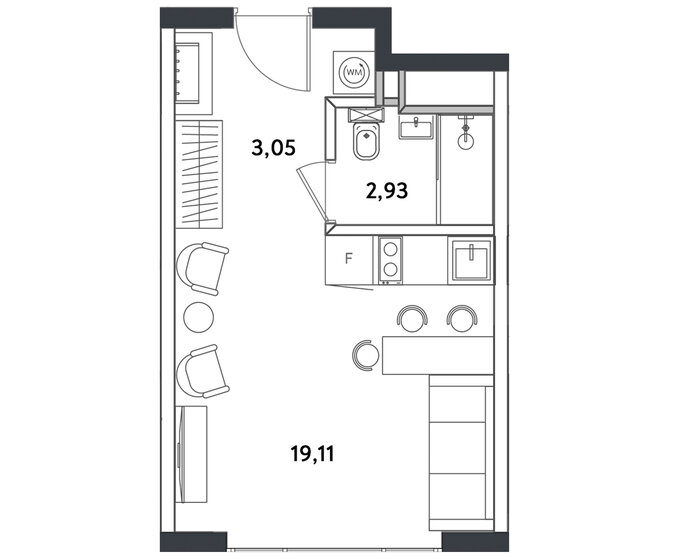 25,6 м², апартаменты-студия 9 139 704 ₽ - изображение 17