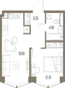 54,5 м², 2-комнатные апартаменты 12 350 520 ₽ - изображение 48