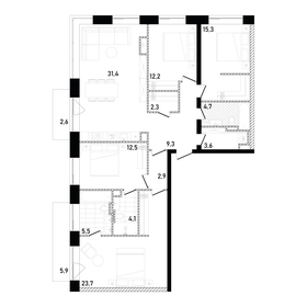 141 м², 4-комнатные апартаменты 98 000 000 ₽ - изображение 98