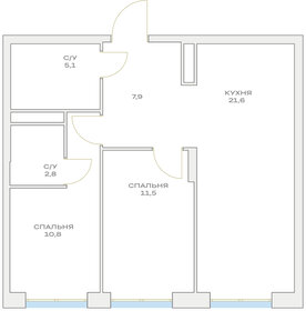 59,7 м², 2-комнатная квартира 14 511 040 ₽ - изображение 69