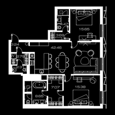 Квартира 106,6 м², 2-комнатная - изображение 2