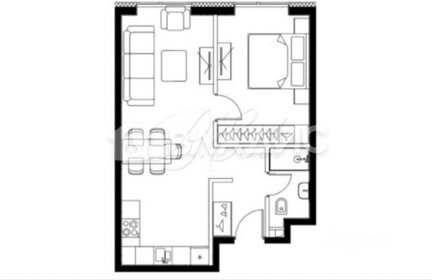 Квартира 47 м², 1-комнатные - изображение 1