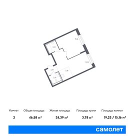 Квартира 46,6 м², 1-комнатная - изображение 1