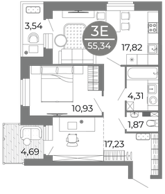 59,8 м², 3-комнатная квартира 7 907 830 ₽ - изображение 58