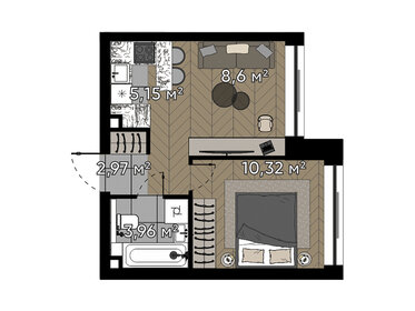 Квартира 31 м², 2-комнатная - изображение 1