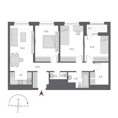 Квартира 91,5 м², 4-комнатная - изображение 2