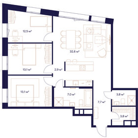 105,8 м², 3-комнатная квартира 47 175 200 ₽ - изображение 26