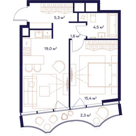 44,8 м², 1-комнатная квартира 23 048 000 ₽ - изображение 46