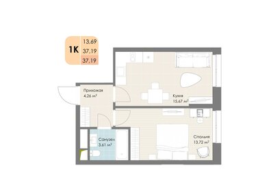 40,3 м², 1-комнатная квартира 7 200 000 ₽ - изображение 47
