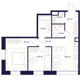 59,6 м², 2-комнатная квартира 31 668 800 ₽ - изображение 36