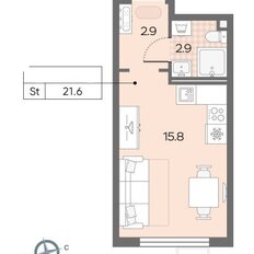 Квартира 21,6 м², студия - изображение 5