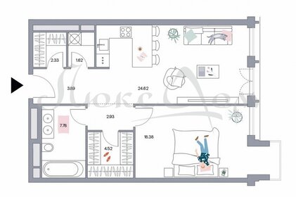 Квартира 65,1 м², 2-комнатная - изображение 1