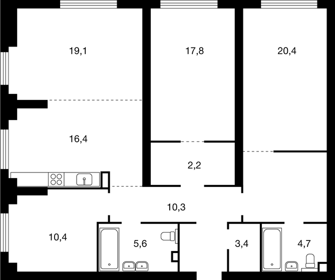 116,8 м², 4-комнатная квартира 36 000 000 ₽ - изображение 1