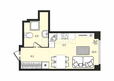 Квартира 23 м², студия - изображение 1