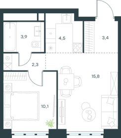 Квартира 40 м², 2-комнатная - изображение 1