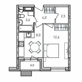 Квартира 31,6 м², 1-комнатная - изображение 1