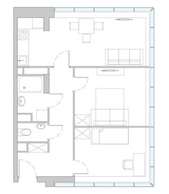 Квартира 52,7 м², 2-комнатные - изображение 1