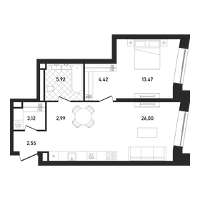 47,8 м², 1-комнатная квартира 23 997 000 ₽ - изображение 144