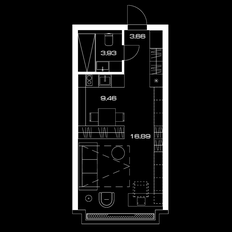 Квартира 33,7 м², студия - изображение 2