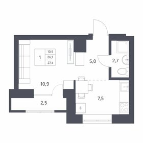 Квартира 26,1 м², 1-комнатная - изображение 1