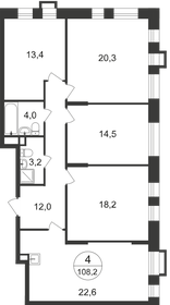 Квартира 108,2 м², 4-комнатная - изображение 1