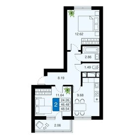 48 м², 2-комнатная квартира 10 974 560 ₽ - изображение 55