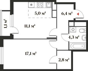 Квартира 47,8 м², 2-комнатная - изображение 1