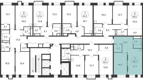 Квартира 49,3 м², 1-комнатная - изображение 2