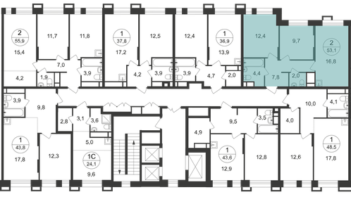 55,5 м², 2-комнатная квартира 12 500 000 ₽ - изображение 108