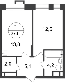 37,5 м², 1-комнатная квартира 9 299 999 ₽ - изображение 10