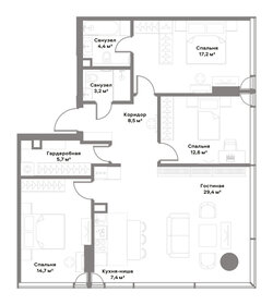 Квартира 103,3 м², 3-комнатная - изображение 2