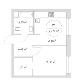 Квартира 35 м², 1-комнатные - изображение 2