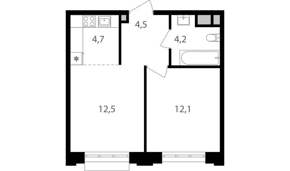 38 м², 2-комнатная квартира 13 611 600 ₽ - изображение 1