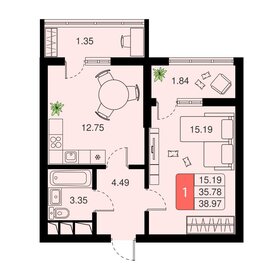 35 м², квартира-студия 7 700 000 ₽ - изображение 49