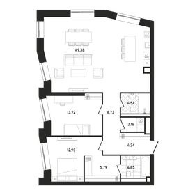 88,8 м², 2-комнатная квартира 80 897 704 ₽ - изображение 73