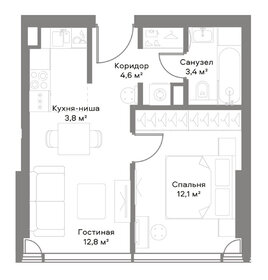 Квартира 37,2 м², 1-комнатная - изображение 2