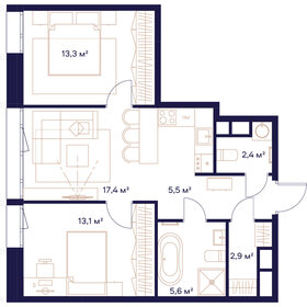 49,9 м², 2-комнатная квартира 33 927 008 ₽ - изображение 6