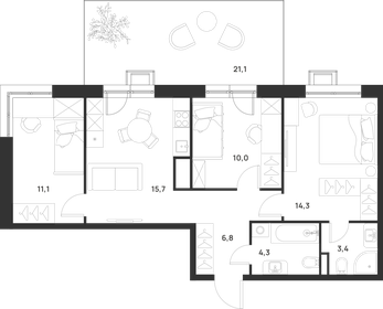 77,5 м², 3-комнатная квартира 19 014 340 ₽ - изображение 22