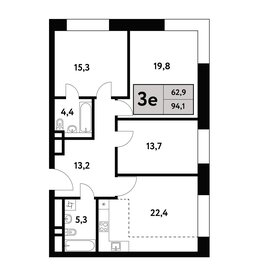 Квартира 94,1 м², 4-комнатная - изображение 1