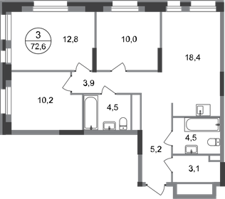 73,4 м², 3-комнатная квартира 17 061 748 ₽ - изображение 79